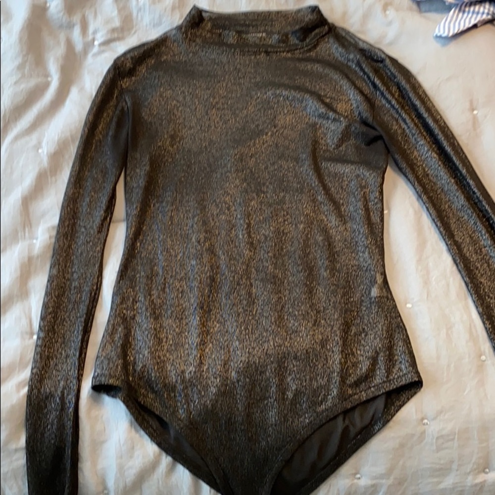 Mesh sparkly black bodysuit